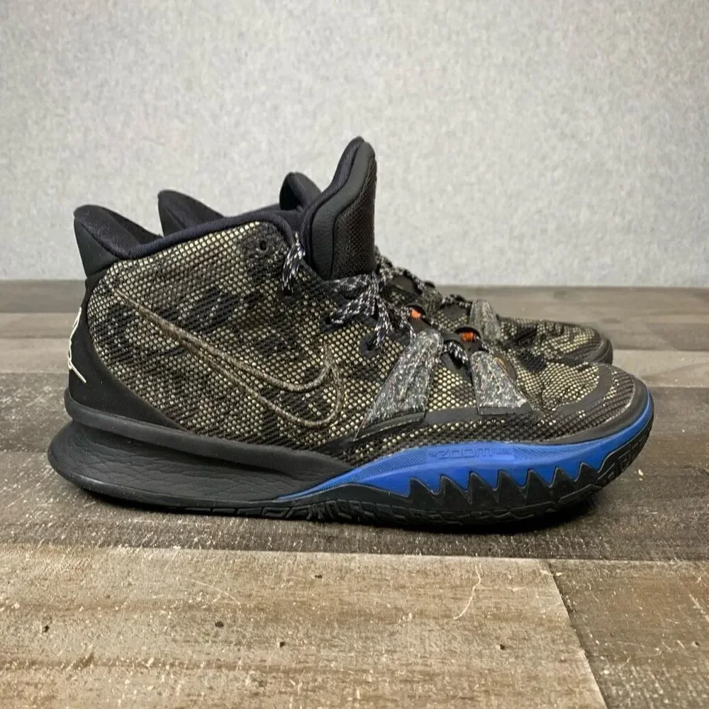 Nike Men’s Size 8.5 Kyrie 7 Grind Basketball Shoes Black Blue Athletic Sneakers